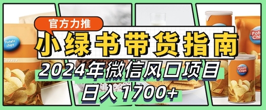 小绿书带货完全教学指南，2024年10月微信风口项目，日入1.7k-中创网-创业项目大全
