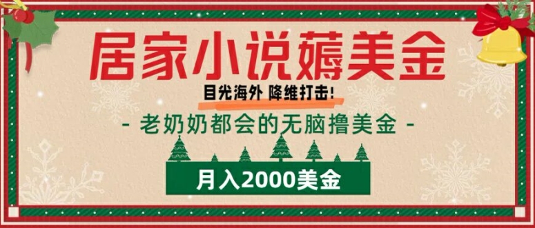 居家小说薅美金，拆解海外撸美金项目月入2000美刀详细指导-中创网-创业项目大全