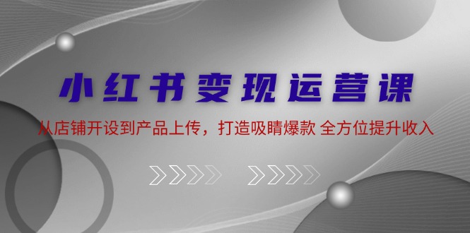 （12520期）小红书变现运营课：从店铺开设到产品上传，打造吸睛爆款 全方位提升收入-中创网-创业项目大全
