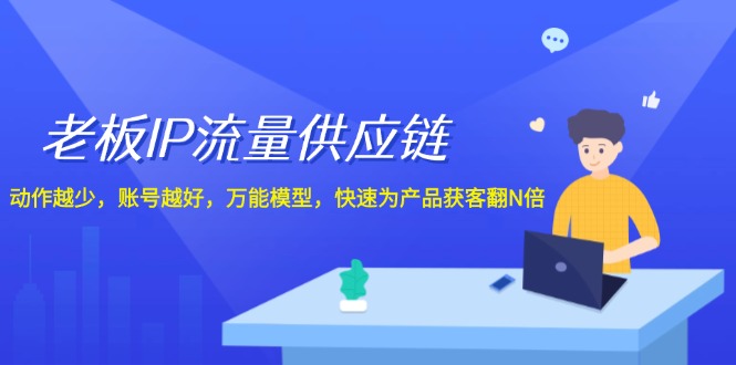 老板IP流量供应链，动作越少账号越好，万能模型快速为产品获客翻N倍！-中创网-创业项目大全