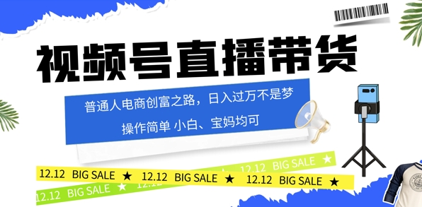 视频号读稿带货，普通人电商创富之路，小白、宝妈均可-中创网-创业项目大全
