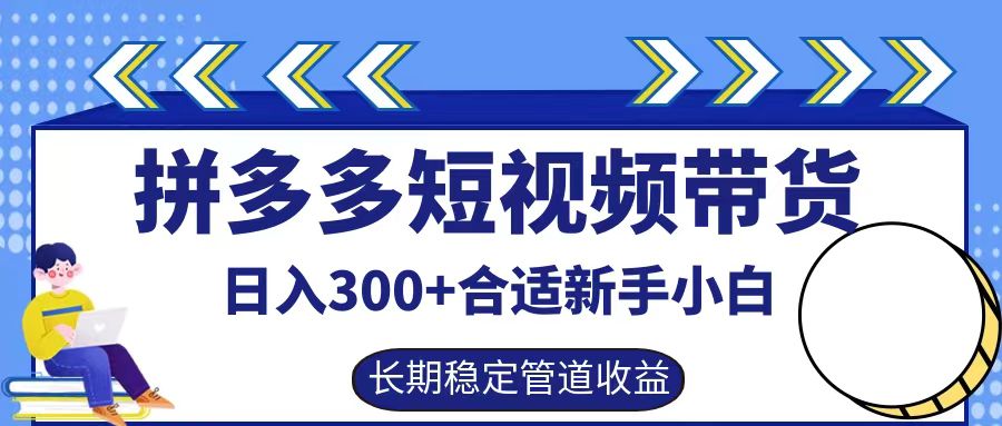 拼多多短视频带货日入300+，实操账户展示看就能学会-中创网-创业项目大全
