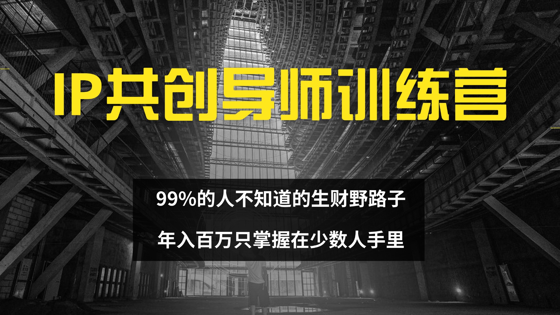 （12504期）IP共创导师训练营 99%的人不知道的生财野路子 只掌握在少数人手里-中创网-创业项目大全