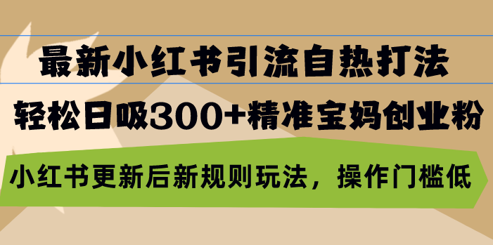 （13145期）最新小红书引流自热打法，轻松日吸300+精准宝妈创业粉，小红书更新后新…-中创网-创业项目大全