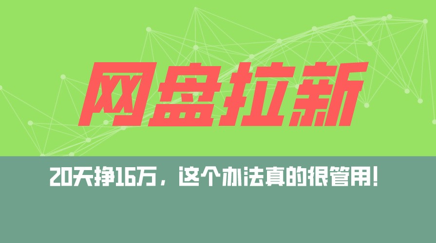 （12294期）网盘拉新+私域运营玩法，零基础入门，小白可操作，当天见效，日入5000+-中创网-创业项目大全