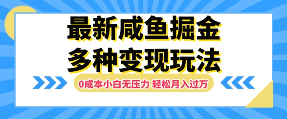 最新咸鱼掘金玩法，0成本小白无压力，多种变现方式，轻松月入过W-中创网-创业项目大全