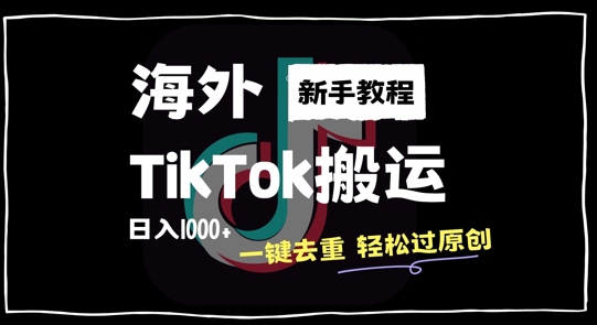 2024最新海外TikTok搬运玩法，一键去重轻松过原创，新手无经验也能日入1k【揭秘】-中创网-创业项目大全