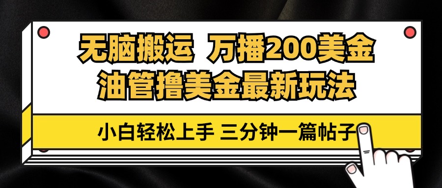 （13050期）油管无脑搬运撸美金玩法教学，万播200刀，三分钟一篇帖子，小白轻松上手-中创网-创业项目大全