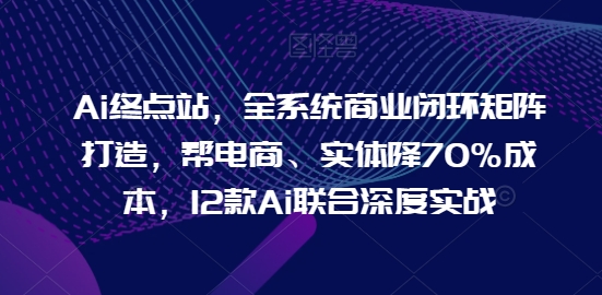 Ai终点站，全系统商业闭环矩阵打造，帮电商、实体降70%成本，12款Ai联合深度实战【0906更新】-中创网-创业项目大全