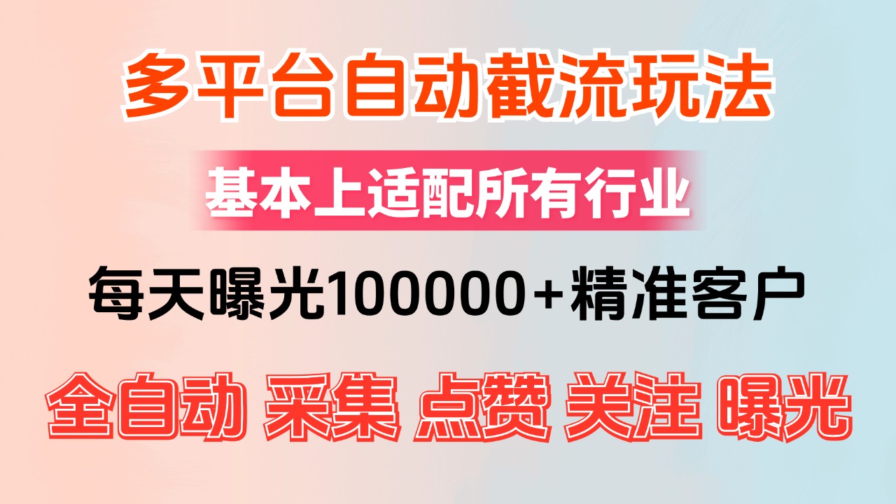 （12709期）小红书抖音视频号最新截流获客系统，全自动引流精准客户【日曝光10000+…-中创网-创业项目大全