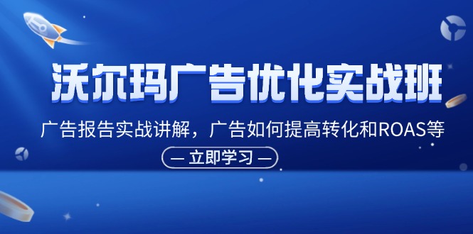 沃尔玛广告优化实战班，广告报告实战讲解，广告如何提高转化和ROAS等-中创网-创业项目大全