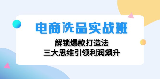 电商选品实战班：解锁爆款打造法，三大思维引领利润飙升-中创网-创业项目大全