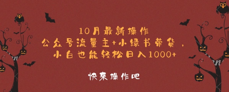 10月最新操作，公众号流量主+小绿书带货，小白也能轻松日入1k-中创网-创业项目大全