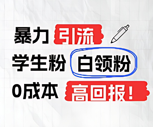 暴力行为引流方法学生们粉上班族粉，完爆过去废弃物游戏玩法，0成本费，高收益-中创网-创业项目大全