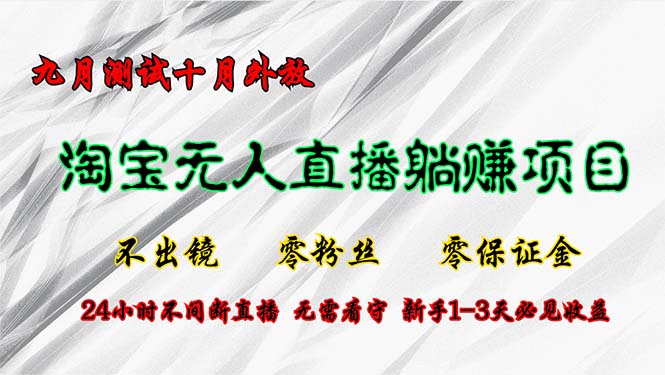 （12862期）淘宝无人直播最新玩法，九月测试十月外放，不出镜零粉丝零保证金，24小…-中创网-创业项目大全