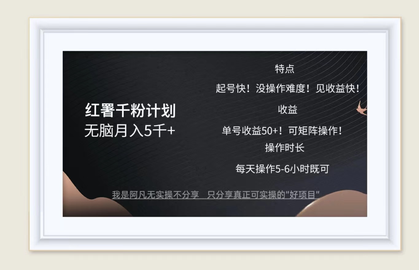 （12560期）红薯千粉计划无脑月入5千+！既做既赚！-中创网-创业项目大全