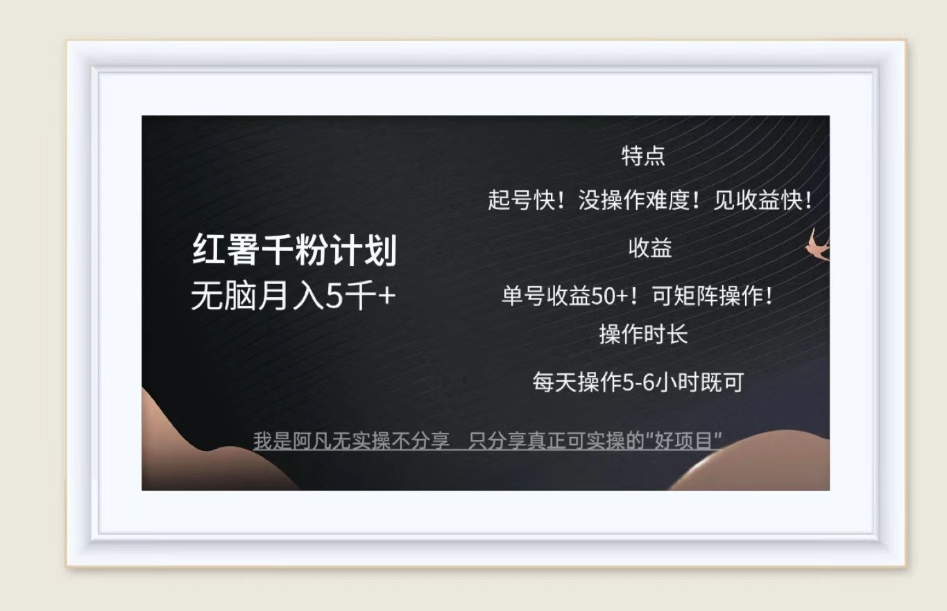 红薯千粉计划无脑月入5千+！既做既赚！-中创网-创业项目大全