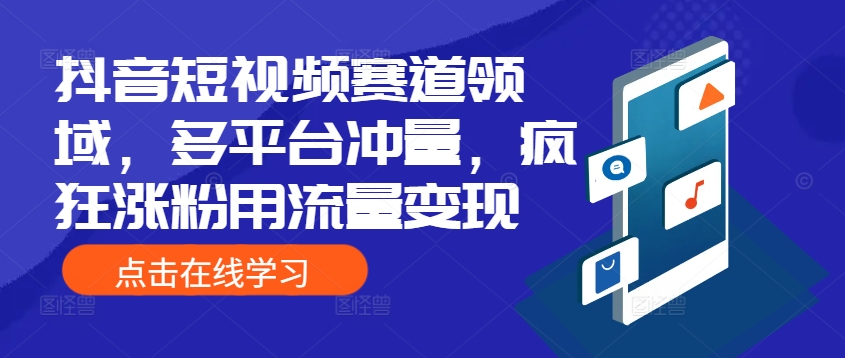 抖音短视频赛道领域，多平台冲量，疯狂涨粉用流量变现-中创网-创业项目大全