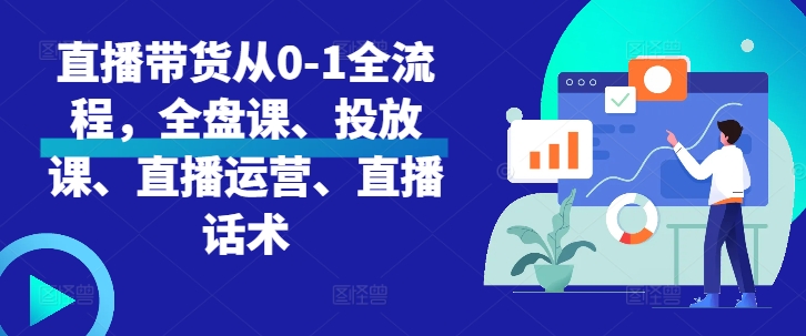 直播带货从0-1全流程，全盘课、投放课、直播运营、直播话术-中创网-创业项目大全