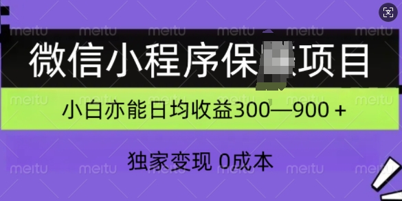 微信小程序保Z项目，独家变现，日均收益几张-中创网-创业项目大全