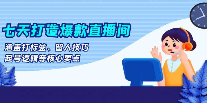 七天打造爆款直播间：涵盖打标签、留人技巧、起号逻辑等核心要点-中创网-创业项目大全