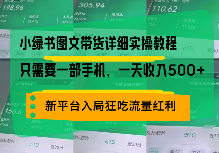 （13509期）小绿书图文带货详细实操教程，只需要一部手机，一天收入500+，轻松变现-中创网-创业项目大全