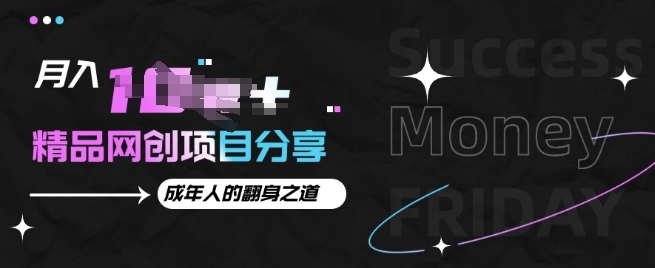 月入十个的网创项目分享，成年人的最快翻身之道-中创网-创业项目大全