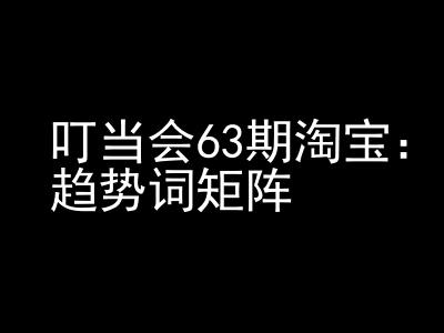 《淘宝天猫打爆班》原创高阶技术第63期，趋势词矩阵技术和玩法-中创网-创业项目大全