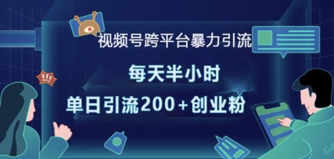 视频号跨平台暴力引流，每天半小时，单日引流200+精准创业粉-中创网-创业项目大全