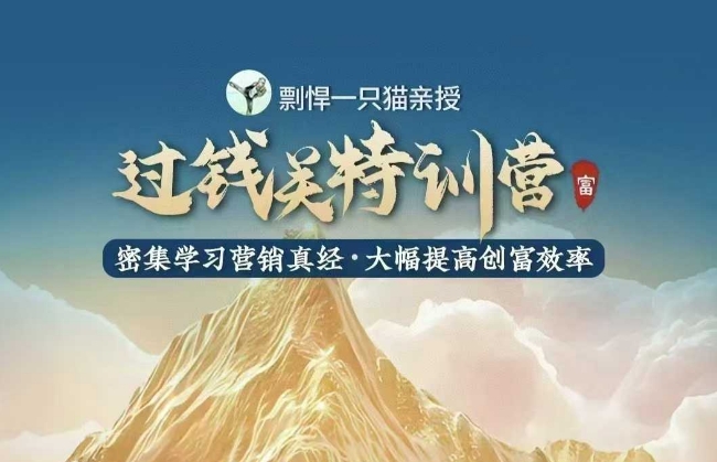 剽悍一只猫-过钱关特训营，学习营销真经 大幅度提高创富效率-中创网-创业项目大全