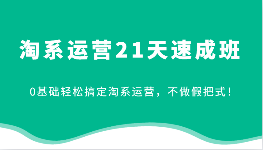 淘系运营21天速成班，0基础轻松搞定淘系运营，不做假把式！-中创网-创业项目大全