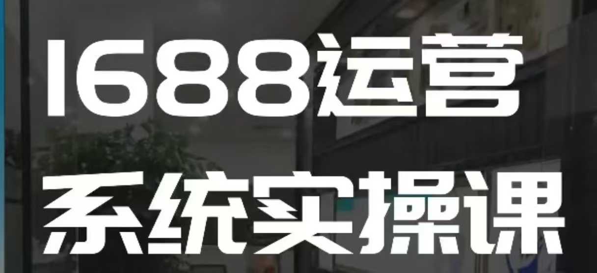 1688高阶运营系统实操课，快速掌握1688店铺运营的核心玩法-中创网-创业项目大全