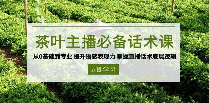 茶叶主播必备话术课 从0基础到专业 提升语感表现力 掌握直播话术底层逻辑-中创网-创业项目大全