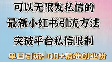 全新“摆烂式”引流方法玩法，小红书私信引流方法，单日引流方法100-中创网-创业项目大全