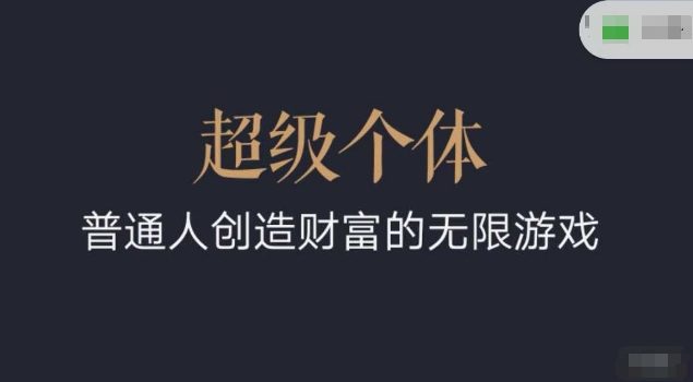 超级个体2024-2025逆风翻盘手册，平常人创造价值的无限恐怖游戏-中创网-创业项目大全