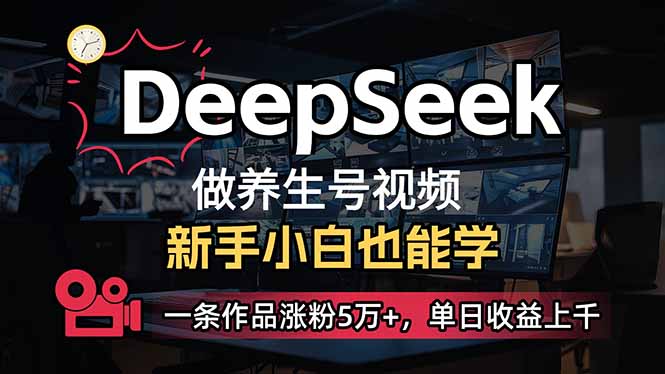 （14270期）新手用DeepSeek做健康养生号，一条著作增粉5万 ，单日盈利过千-中创网-创业项目大全