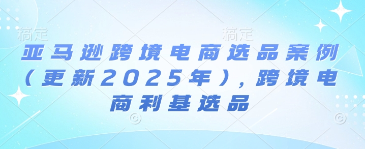 亚马逊平台跨境电商选品实例(升级2025年2月)，跨境电子商务冷门选款-中创网-创业项目大全