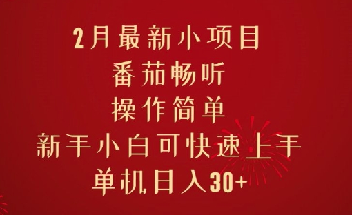 2月最新小项目，番茄畅听，操作简单，新手小白可快速上手，单机日入30+-中创网-创业项目大全
