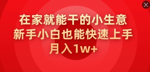 在家也能干的小生意，新手入门也可以快速入门，月入1w-中创网-创业项目大全