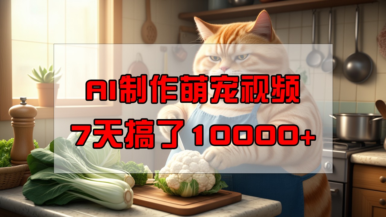 靠AI制做萌宠视频，7天做了1万 ，使用方便成本低，有手机就可以了-中创网-创业项目大全