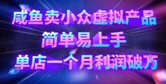 咸鱼卖小众虚拟产品，简单易上手，单店一个月利润破W-中创网-创业项目大全