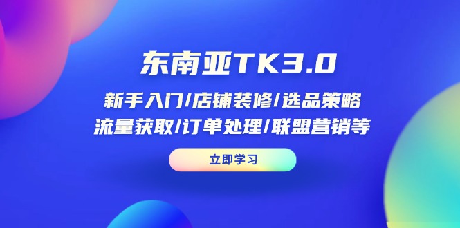 （14208期）东南亚TK3.0：新手入门/店铺装修/选品策略/流量获取/订单处理/联盟营销等-中创网-创业项目大全