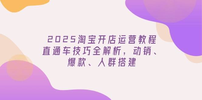 2025淘宝开网店运营教程升级，淘宝直通车方法全面解析，促销、爆品、群体构建-中创网-创业项目大全