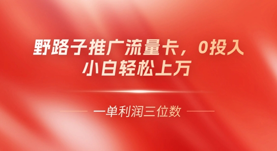 0门槛推广流量卡，一单收益上百，0投入，小白月入过W-中创网-创业项目大全