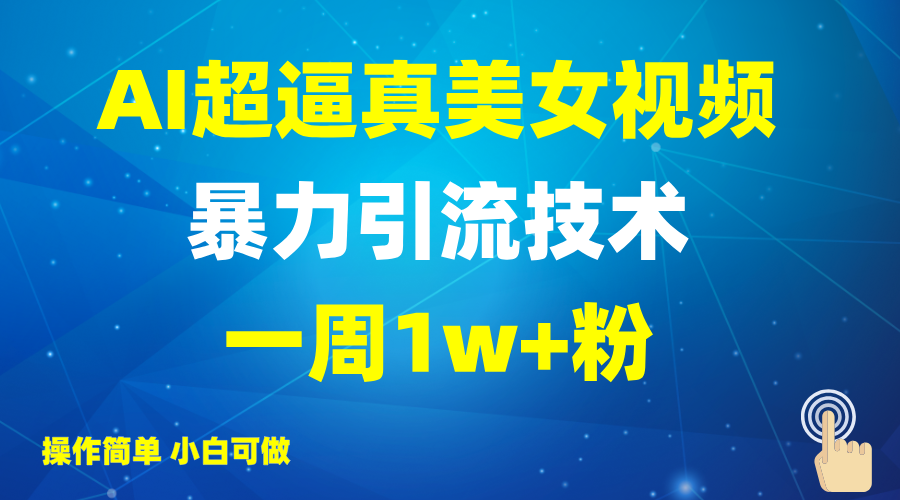 2025AI超真实美女丝袜暴力行为引流方法，一周1w 粉，使用方便小白可做，躺着赚钱视频收益-中创网-创业项目大全