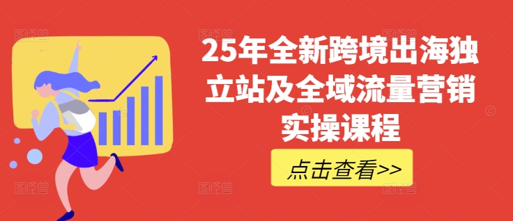 25年全新升级跨境出海自建站及全域流量营销推广实操课程，跨境电商电商独立站TIKTOK全域营销普通货物运输物流游戏玩法全集-中创网-创业项目大全