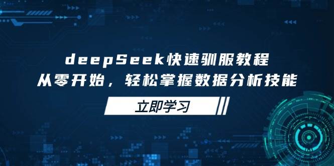 deepSeek迅速收服实例教程，从零开始，快速掌握数据分析技能-中创网_专注互联网创业,项目资源整合-中创网-创业项目大全