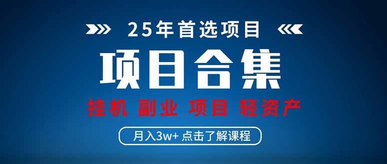 （14175期）2025 实操项目合集 挂机类型 直播类型 轻资产创业类型 课程分享各项目…-中创网-创业项目大全