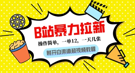 B站暴力拉新：一单12，一天几张，0门槛拉新(附渠道和教程)-中创网-创业项目大全
