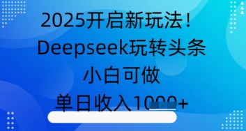 2025开启新玩法！Deepseek玩转头条，小白可做，单日收入几张-中创网-创业项目大全